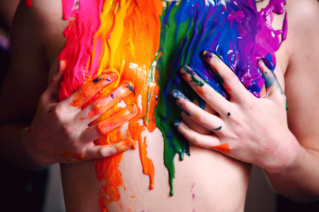 Rainbow Body Paint creative fire