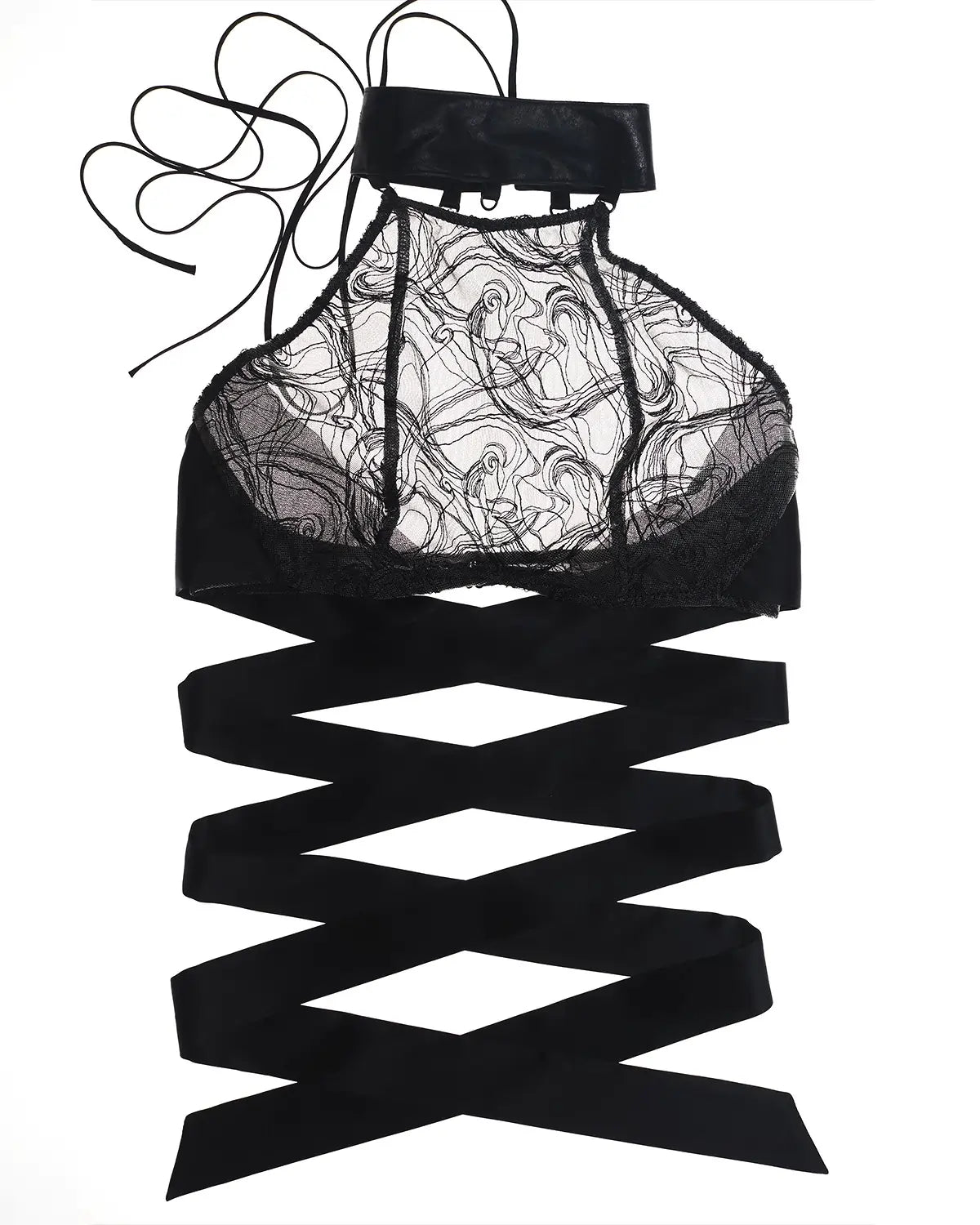 Hotwired Collared Halter Bra
