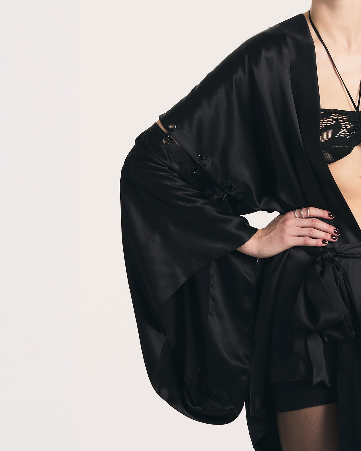 Stroke of Midnight Convertible Kimono Robe