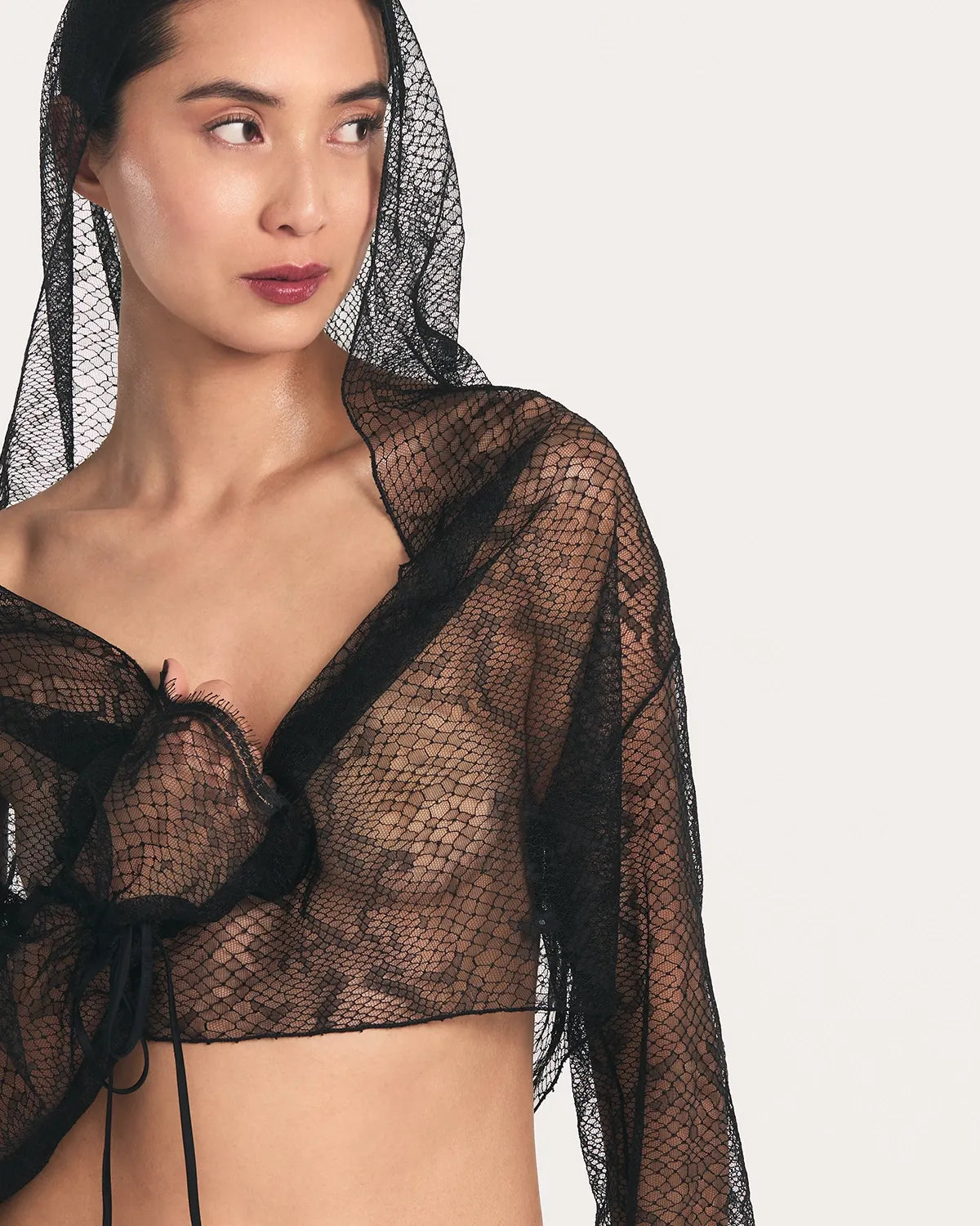 Sheathe Cropped Lingerie Hoodie