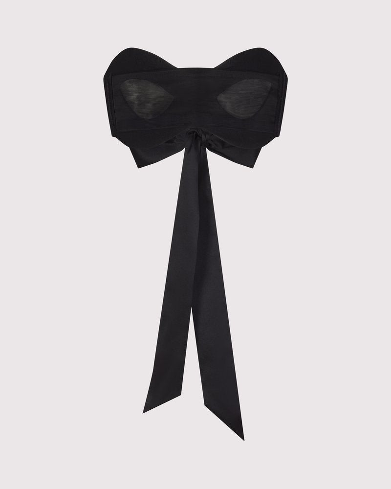 Lunatic Femme sheer, soft AF, black tulle and silk mask made in NYC, for soft, mysterious eye coverage in luxury role play + styling.