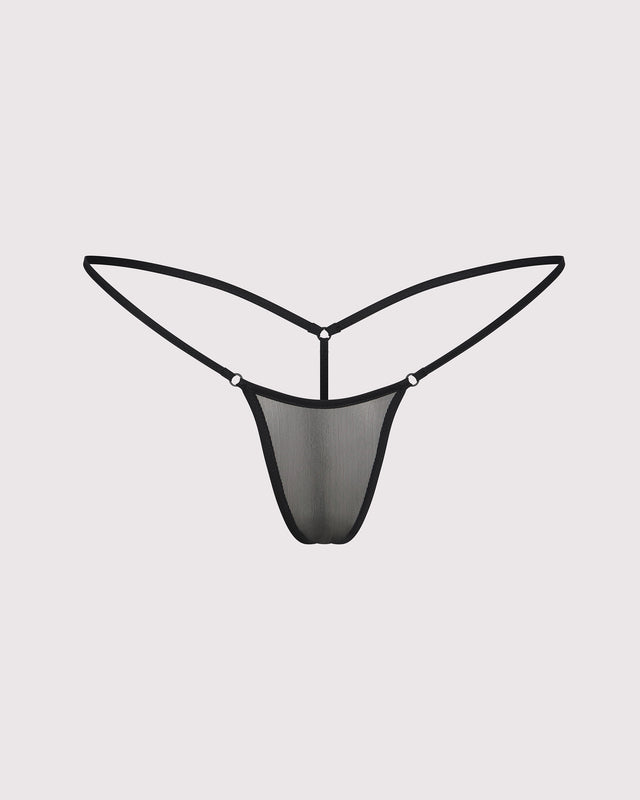 Black mesh micro g-string panty, luxury lingerie